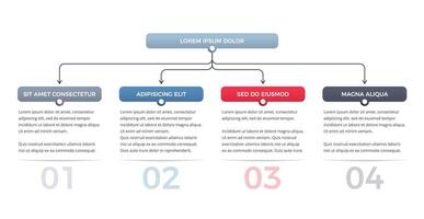 Flowchart with 4 Elements vector