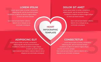 Heart Infographics with 4 Elements vector
