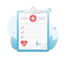 Medical health check up concept, clipboard with check boxes vector