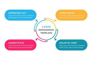 Circle Infographic Template with Four Elements vector