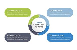 Circle Diagram with Four Elements vector