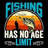 Fishing has no age limit Fishing t shirt and mug design illustration vector