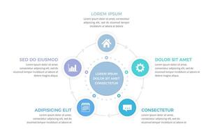Circle Diagram - Five Elements vector