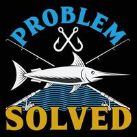 Problem solved Fishing t shirt and mug design illustration vector