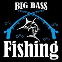 BIG BASS FISHING Fishing t shirt and mug design illustration vector