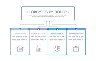Flowchart with 4 Elements vector