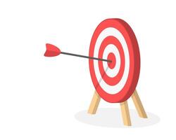 Red target with arrow in the center vector