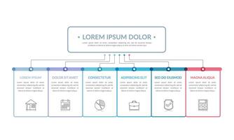 Flowchart with 6 Elements vector