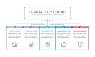 Flowchart with 5 Elements vector