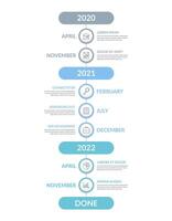 Vertical timeline infographics with place for years and months vector