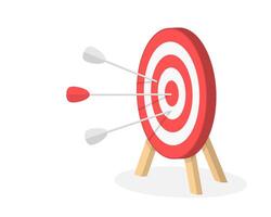 Red target with three arrows vector