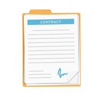 Folder with documents with signature, contract vector