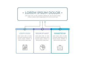 Flowchart with 3 Elements vector