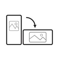 Rotate phone icon. Flip screen mobile phone device orientation symbol vector