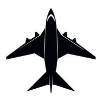 Jet plane silhouette. flat style illustration isolated white background vector