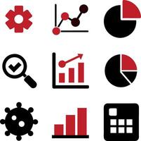 Analysis icon set art illustration, a set of analysis icon pack vector