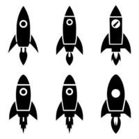 a set of Rocket icon art illustration vector