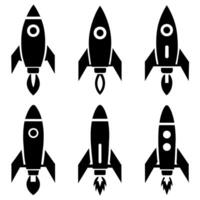 a set of Rocket icon art illustration vector