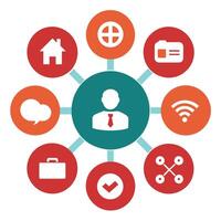 a set of Connections icon, Connections icon set, various style set pack vector