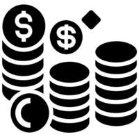 Stack of coin icon set illustration vector