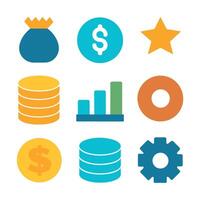 Stack of coin icon set illustration vector