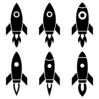 a set of Rocket icon art illustration vector