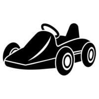 stylish go cart silhouette isolated white background vector