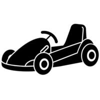 stylish go cart silhouette isolated white background vector
