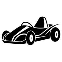 stylish go cart silhouette isolated white background vector