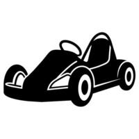 stylish go cart silhouette isolated white background vector