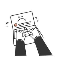 hand drawn doodle computer operating system crash vector