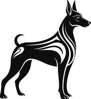 Dog style silhouette with white background vector