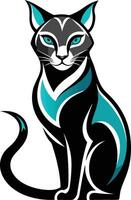 Cat style silhouette with white background vector
