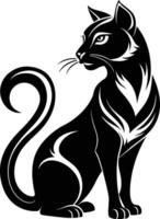Cat style silhouette with white background vector