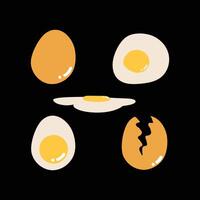 an egg is cracked and broken into two pieces vector