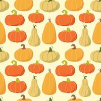 Autumn pattern with pumpkins vector