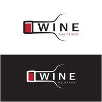 Wine logo with wine glasses and bottles.for night clubs,bars,cafe and wine shops. vector