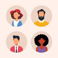 People head portraits set. vector