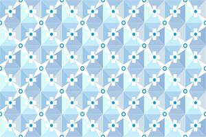 Geometric Blue and White Pattern A seamless, repeating pattern of geometric shapes in shades of blue and white. The pattern features a modern, abstract design with intricate details. Perfect for back vector