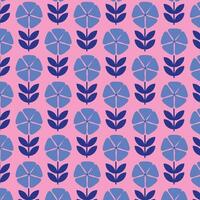 seamless floral pattern with flowers in retro scandinavian style vector