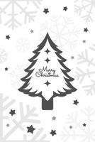 Christmas greeting card with tree object and black and white colors vector
