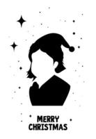 silhouette of a person with christmas text vector