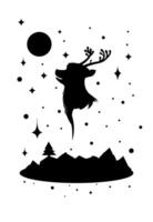 Christmas greeting card with tree object and black and white colors vector