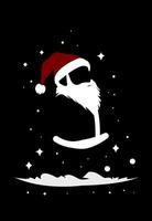 santa claus with red color hat and little stars vector