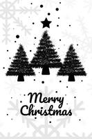 Christmas greeting card with tree object and black and white colors vector