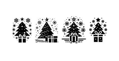 Christmas tree and gift vectors, suitable for design additions vector
