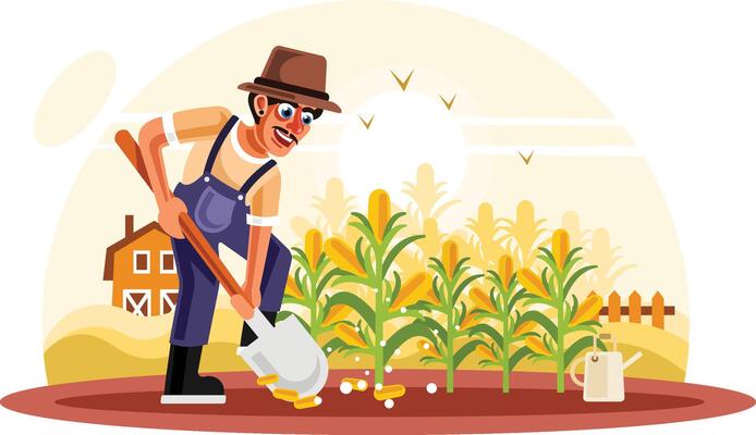 Farmer in Corn Field