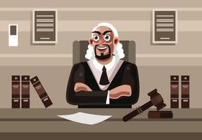 Happy Judge Character Illustration vector