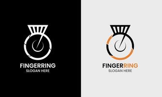 Finger ring, wedding ring, woman hand jewelry finger logo icon symbol round modern circle vector