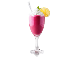 Smoothie raspberry and lemon with a dollop of yogurt in a transparent glass tangy png